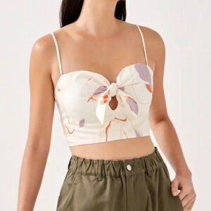 Nemi Padded Knot Front Top in Floral Odyssey